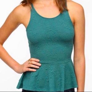 Urban Outfitters Pins and Needles Teal Peplum Top